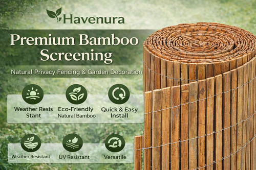 Natural bamboo fence - natural,